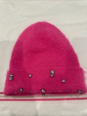 a new day Hot Pink Rhinestone Embellished Knit Beanie